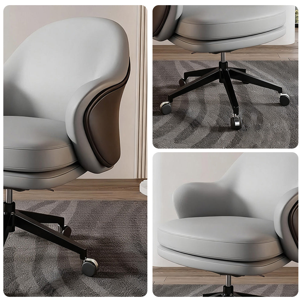 LIVARA Office Chair - Ergonomic Back Support, Nappa Leather, High-Density Foam, Gas Lift, 66cm Seat
