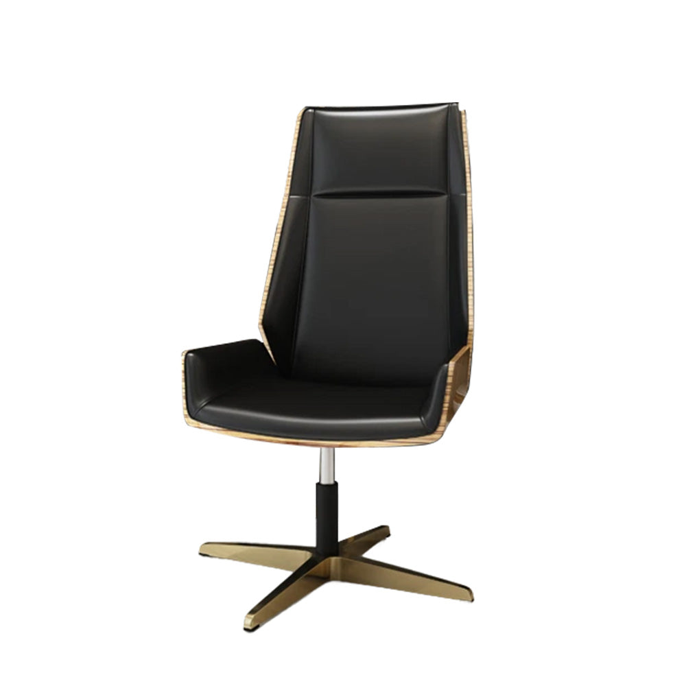 LIVARA Bar Stool Adjustable Height with Gas Lift, Durable PU Leather, Titanium-Plated Stainless Steel Frame, Modern Luxury Design - Black