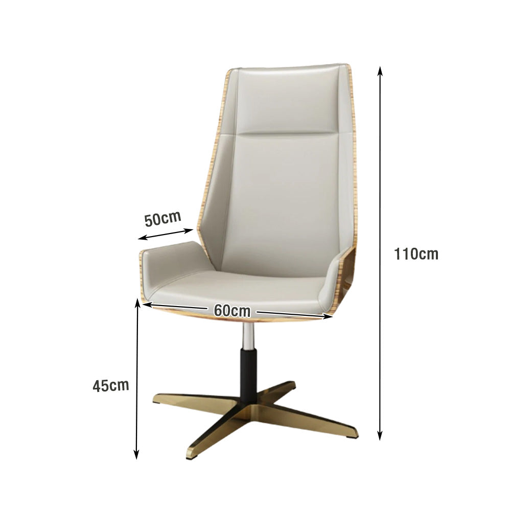 LIVARA Bar Stool Adjustable Height with Gas Lift, Durable PU Leather, Titanium-Plated Stainless Steel Frame, Modern Luxury Design - White