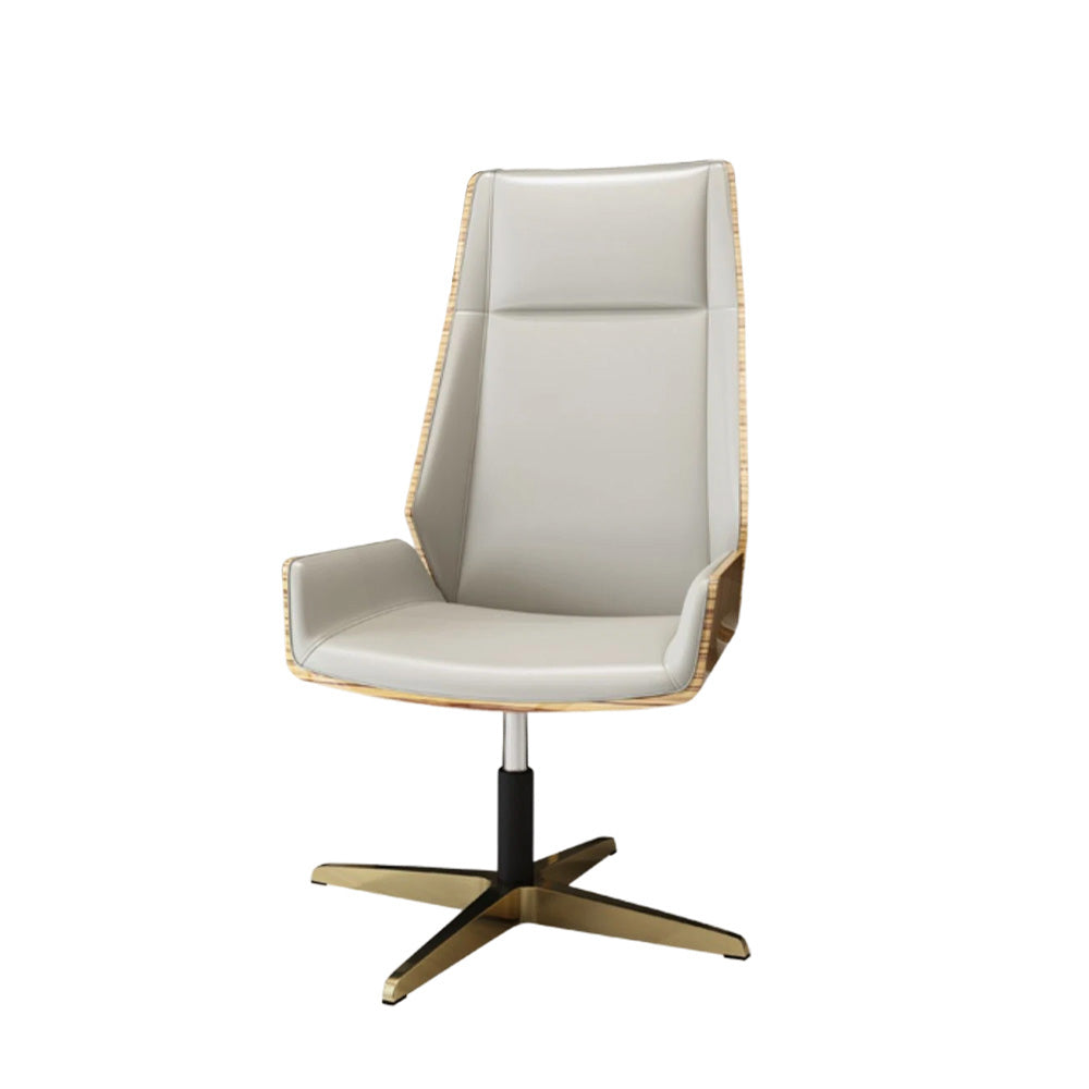 LIVARA Bar Stool Adjustable Height with Gas Lift, Durable PU Leather, Titanium-Plated Stainless Steel Frame, Modern Luxury Design - White