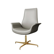 LIVARA Office Chair – Ergonomic Wide Backrest, Nappa Leather, High-Density Foam, Fixed Armrests, Gas Lift & 360° Swivel - Grey