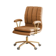 LIVARA Office Chair Microfiber Leather, High-Density Foam, 360° Swivel & Adjustable Height, Stainless Steel Base - Khaki