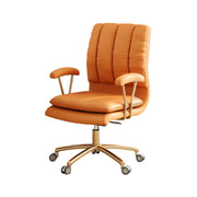 LIVARA Office Chair Microfiber Leather, High-Density Foam, 360° Swivel & Adjustable Height, Stainless Steel Base - Orange