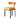 LIVARA Dining Chair Semi-Enclosed Design, Nappa Leather & Fabric, High-Density Foam, Carbon Steel Frame - Orange