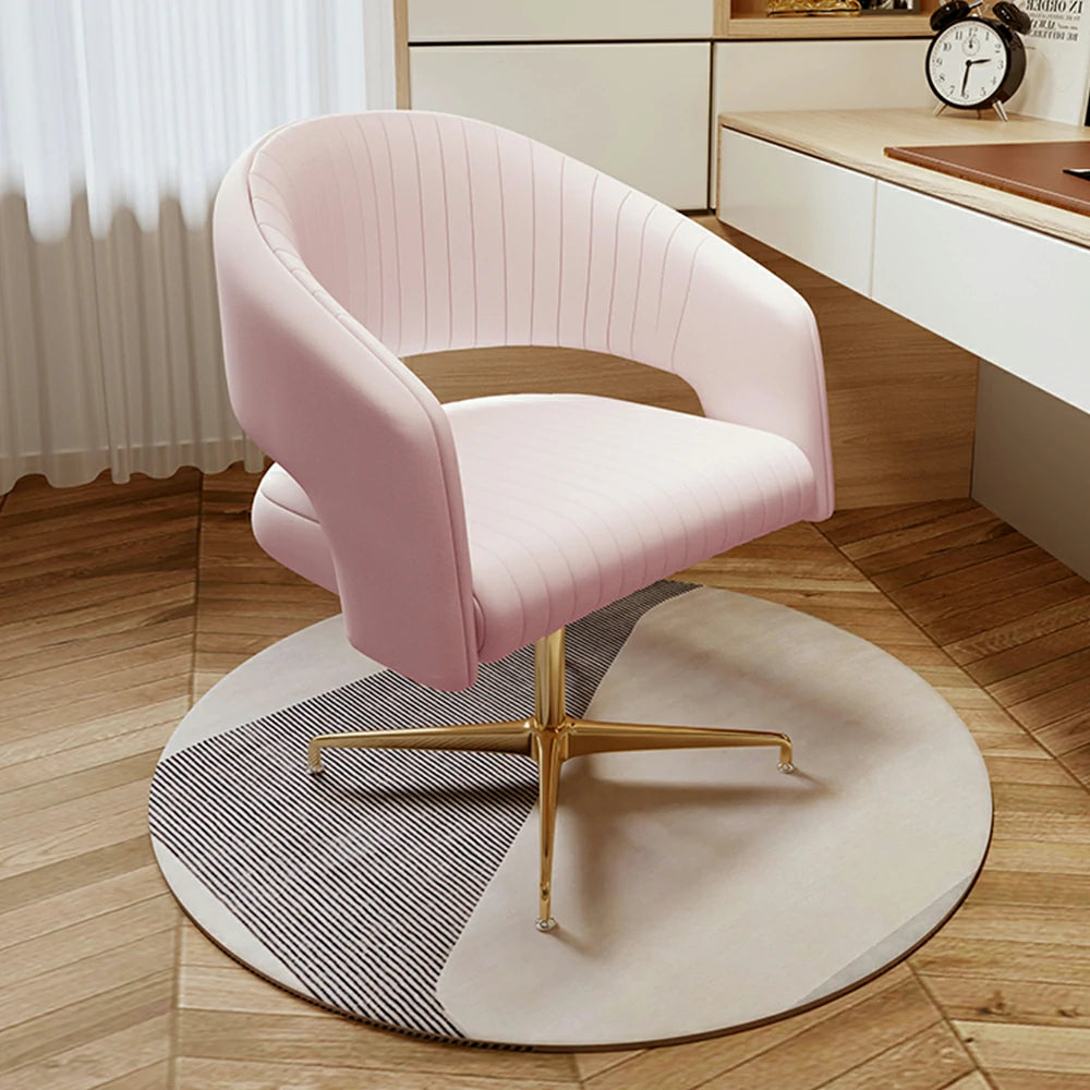 LIVARA Accent Chair – Imported Nappa Leather, Ergonomic Curved Backrest, High-Density Cushion, Fixed Steel Legs, Modern Dining & Computer Chair - Pink