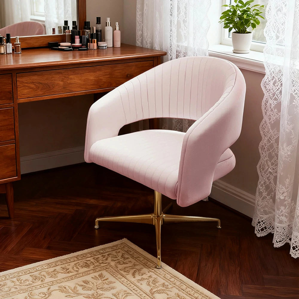 LIVARA Accent Chair – Imported Nappa Leather, Ergonomic Curved Backrest, High-Density Cushion, Fixed Steel Legs, Modern Dining & Computer Chair - Pink