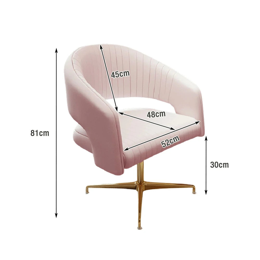 LIVARA Accent Chair – Imported Nappa Leather, Ergonomic Curved Backrest, High-Density Cushion, Fixed Steel Legs, Modern Dining & Computer Chair - Pink