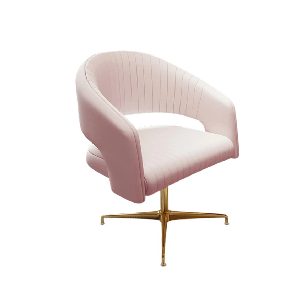 LIVARA Accent Chair – Imported Nappa Leather, Ergonomic Curved Backrest, High-Density Cushion, Fixed Steel Legs, Modern Dining & Computer Chair - Pink