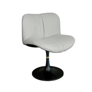 LIVARA Accent Swivel Chair – Premium Leather Upholstery, Ergonomic Curved Backrest, High-Density Cushion, Stable Steel Base, Modern Dining & Computer Chair - Grey