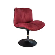 LIVARA Accent Swivel Chair – Premium Leather Upholstery, Ergonomic Curved Backrest, High-Density Cushion, Stable Steel Base, Modern Dining & Computer Chair - Burgundy