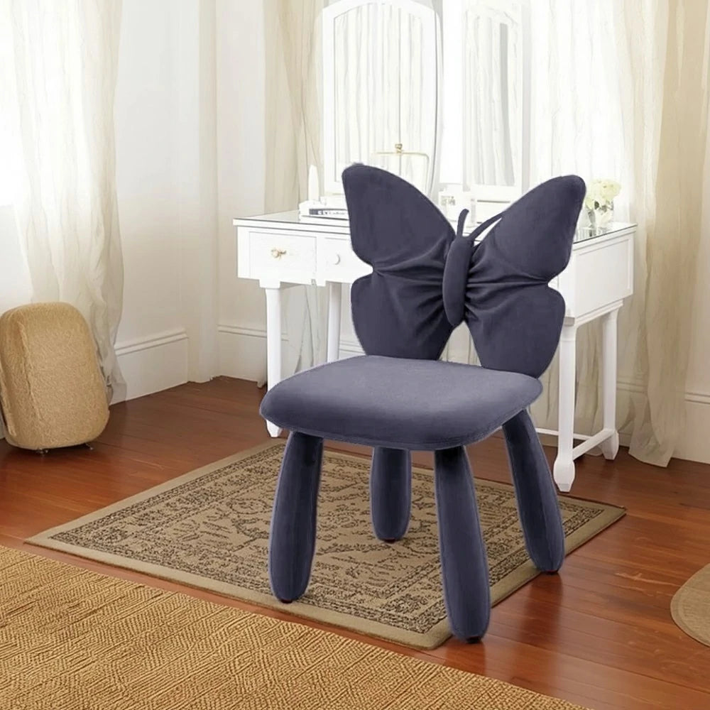 LIVARA Butterfly Accent Chair – Plush Velvet Upholstery, Unique Ergonomic Backrest, High-Density Cushion, Sturdy Frame, Modern Dining & Computer Chair - Purple