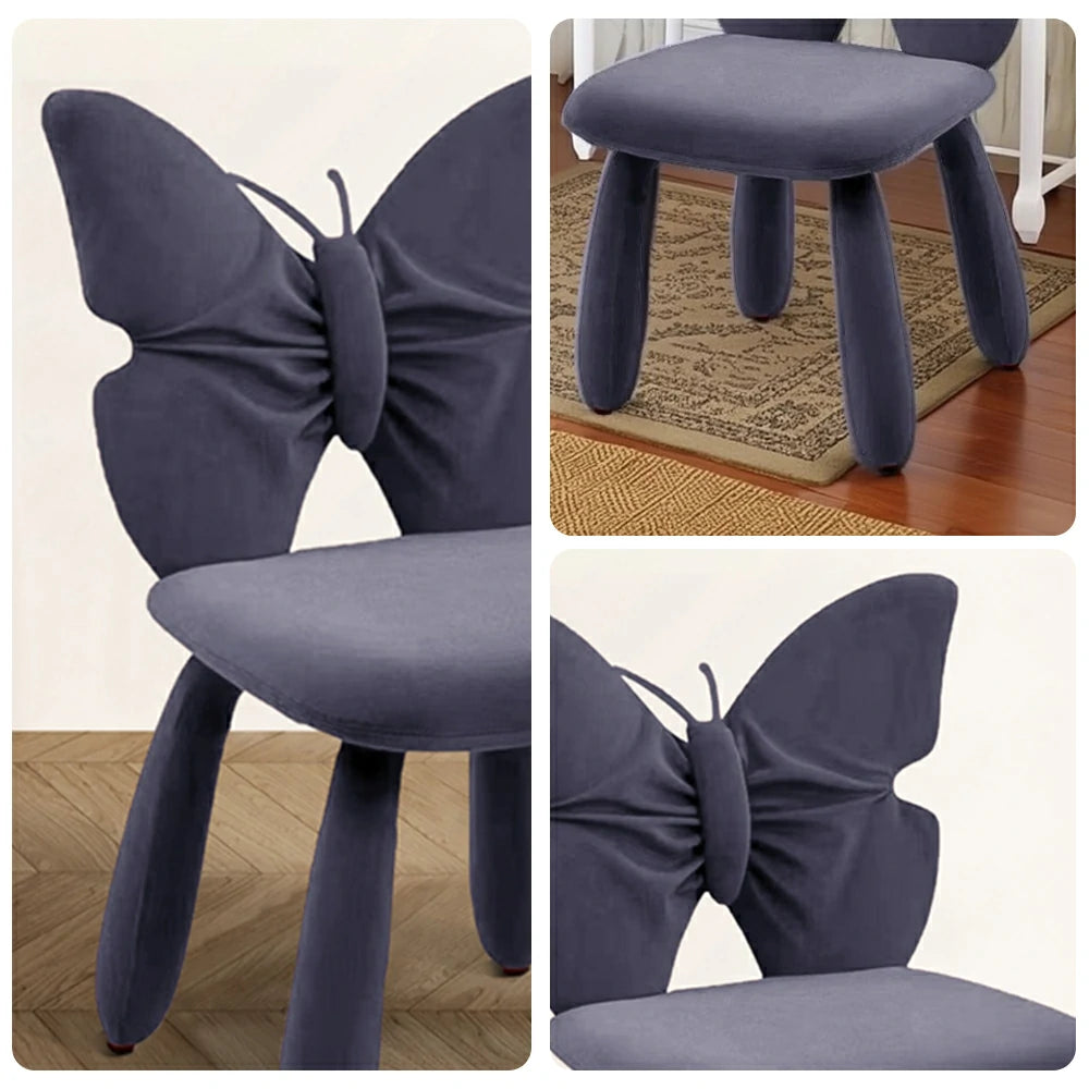 LIVARA Butterfly Accent Chair – Plush Velvet Upholstery, Unique Ergonomic Backrest, High-Density Cushion, Sturdy Frame, Modern Dining & Computer Chair - Purple