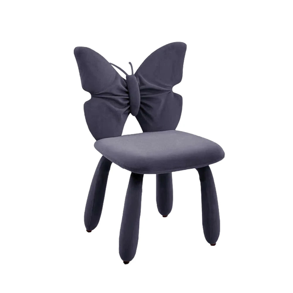 LIVARA Butterfly Accent Chair – Plush Velvet Upholstery, Unique Ergonomic Backrest, High-Density Cushion, Sturdy Frame, Modern Dining & Computer Chair - Purple