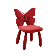 LIVARA Butterfly Accent Chair – Plush Velvet Upholstery, Unique Ergonomic Backrest, High-Density Cushion, Sturdy Frame, Modern Dining & Computer Chair - Red