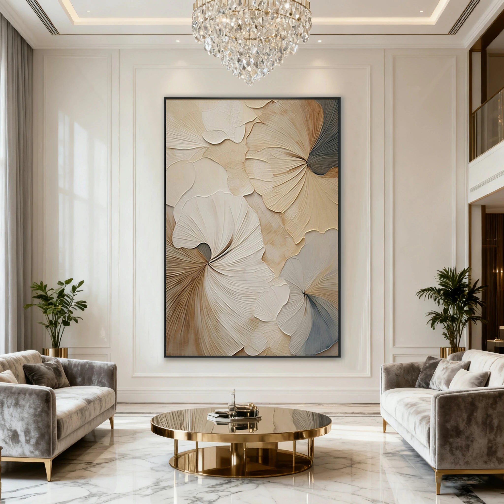 LIVARA Hand-Painted Oil Painting 50/80/120cm Contemporary Neutral Canvas Art with Fine Texture Ideal for Modern Homes, Studios, and Office Interior Decoration