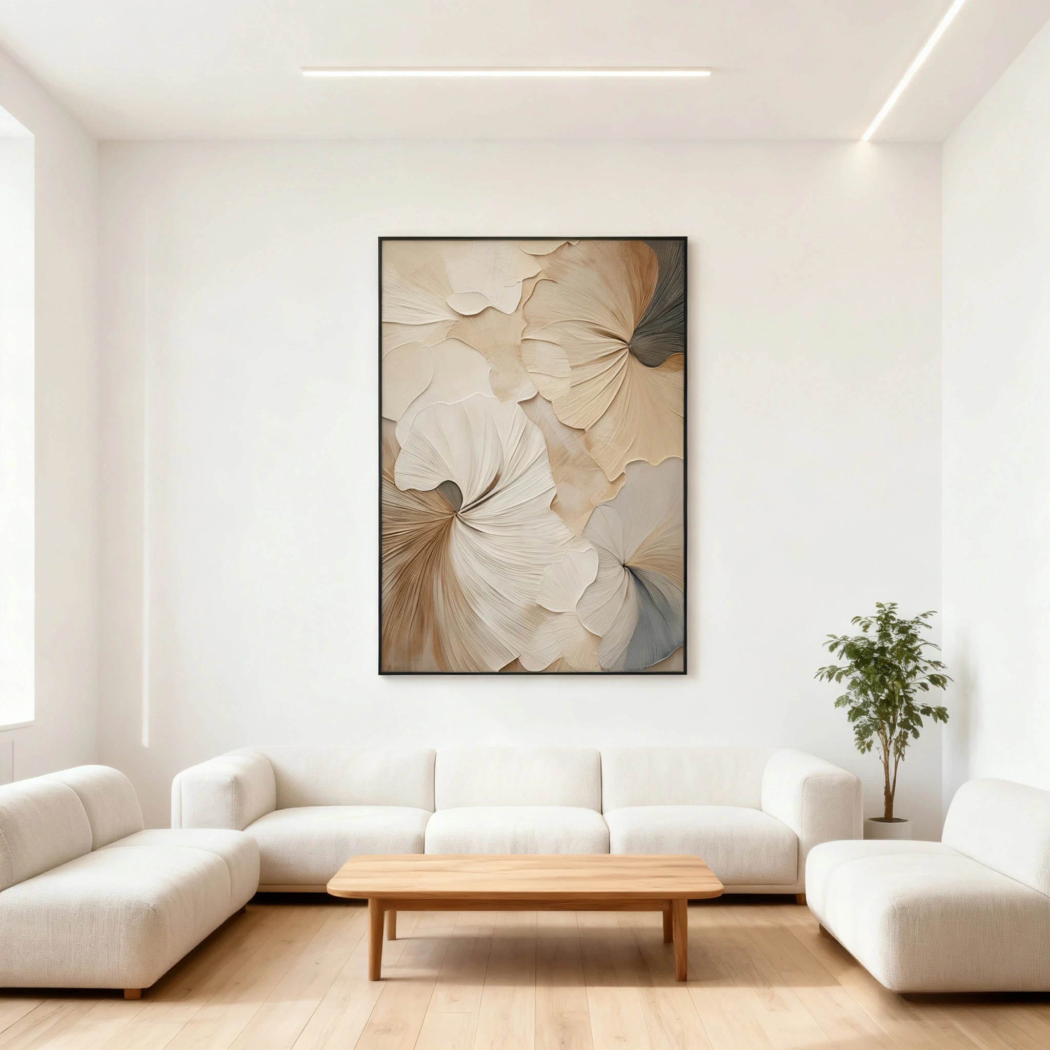 LIVARA Hand-Painted Oil Painting 50/80/120cm Contemporary Neutral Canvas Art with Fine Texture Ideal for Modern Homes, Studios, and Office Interior Decoration
