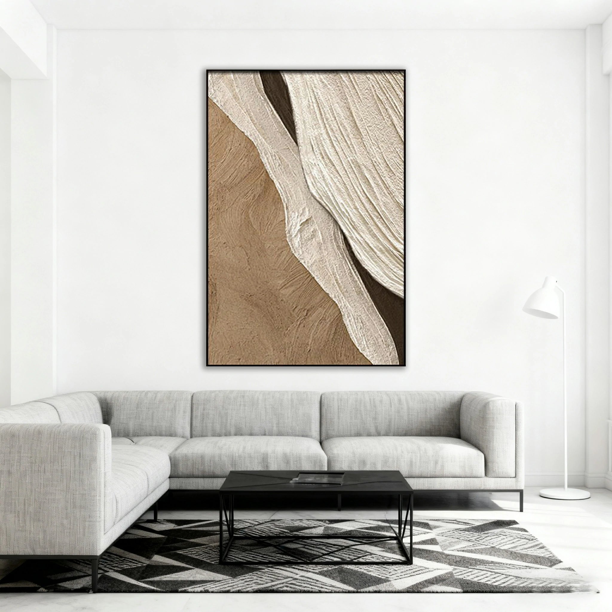 LIVARA Hand-Painted Oil Painting 50/80/120cm Textured Abstract Wall Art Perfect for Creating a Warm and Stylish Living Room with Soft Layers and Modern Aesthetic