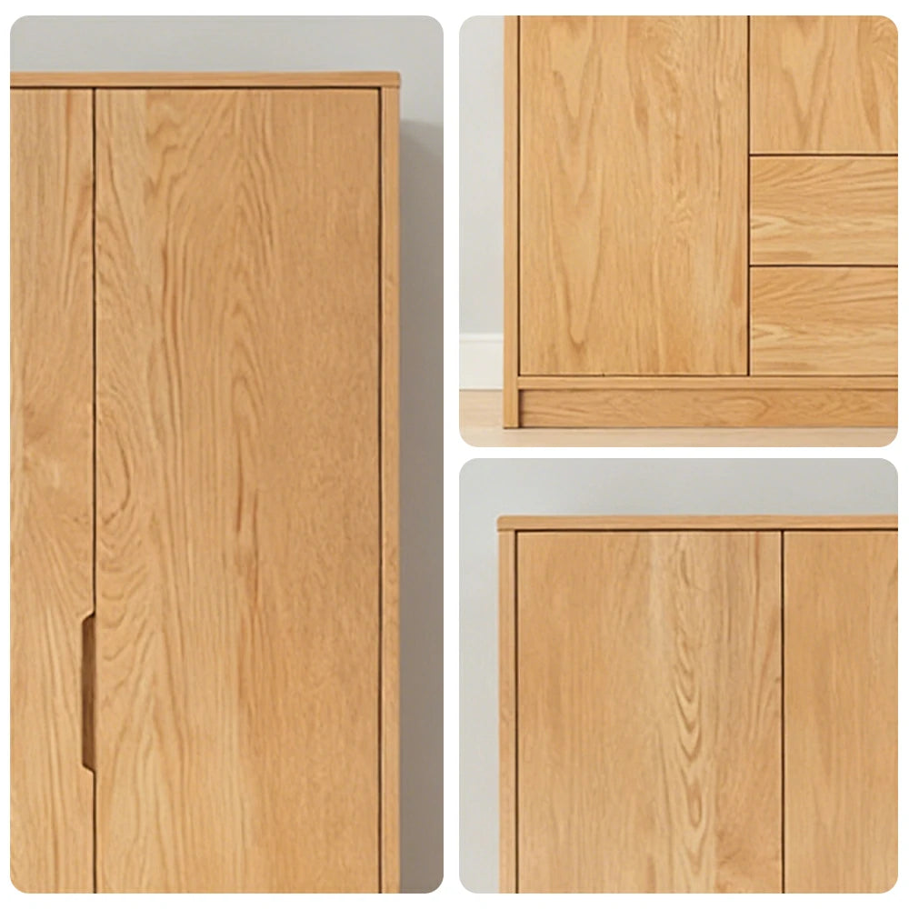 LIVARA 120cm Modern Wardrobe Cabinet - Flush Inset Door Design, Solid Timber Construction, Soft-Close Hinges & Quiet Drawers - Wood