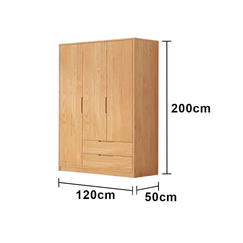 LIVARA 120cm Modern Wardrobe Cabinet - Flush Inset Door Design, Solid Timber Construction, Soft-Close Hinges & Quiet Drawers - Wood