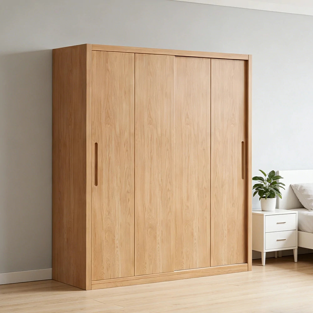 LIVARA 120/140cm Sliding Door Wardrobe - Soft-Close Glide System, North American Pine Construction, Space-Saving Bedroom Storage - Wood