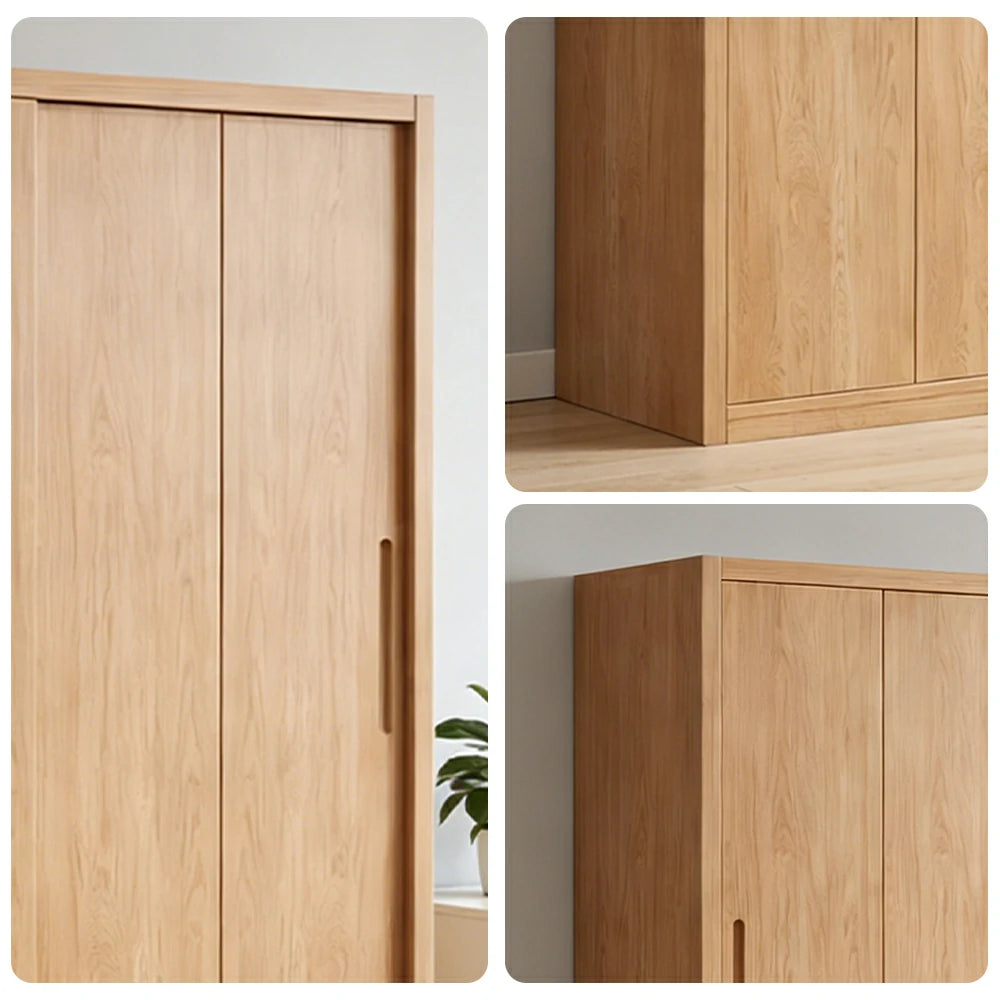 LIVARA 120/140cm Sliding Door Wardrobe - Soft-Close Glide System, North American Pine Construction, Space-Saving Bedroom Storage - Wood