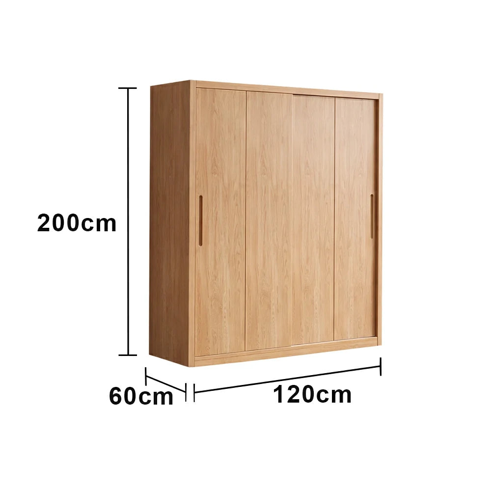 LIVARA 120/140cm Sliding Door Wardrobe - Soft-Close Glide System, North American Pine Construction, Space-Saving Bedroom Storage - Wood