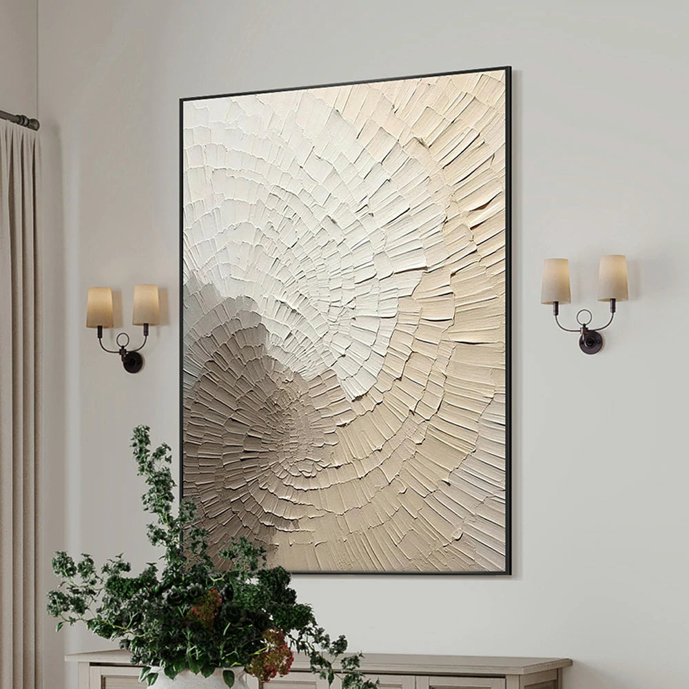 LIVARA Hand-Painted Oil Painting 60/80/120cm Minimalist Textured Canvas for Modern Homes Seeking Soft Aesthetic, Natural Tones, and a Clean Interior Mood