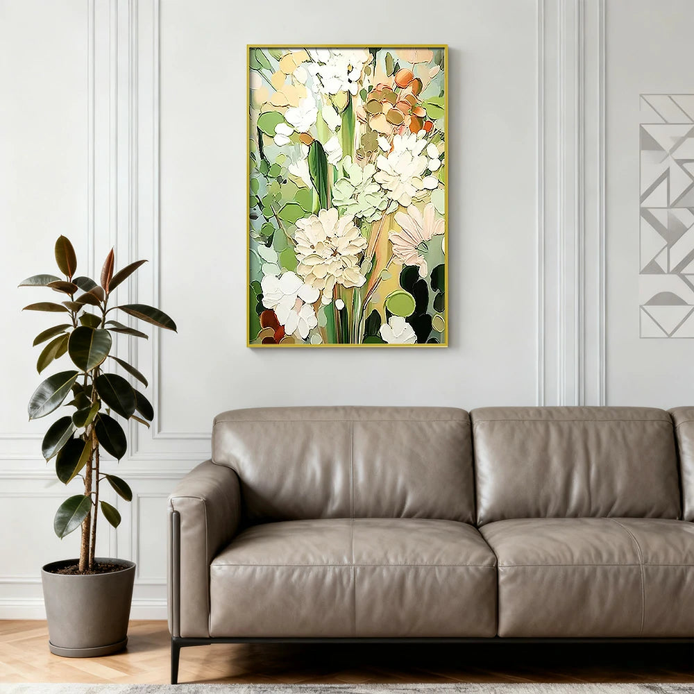 LIVARA Hand-Painted Oil Painting 50/80/120cm Modern Neutral Abstract Artwork Perfect for Minimalist Interiors Seeking Calm Atmosphere and a Clean, Elegant Visual Appeal