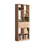 LIVARA 80/120cm Bookcase - Multi-Drawer Organised Design with Solid Pine Wood Frame, Smooth Metal Runners & Space-Saving Groove Handles