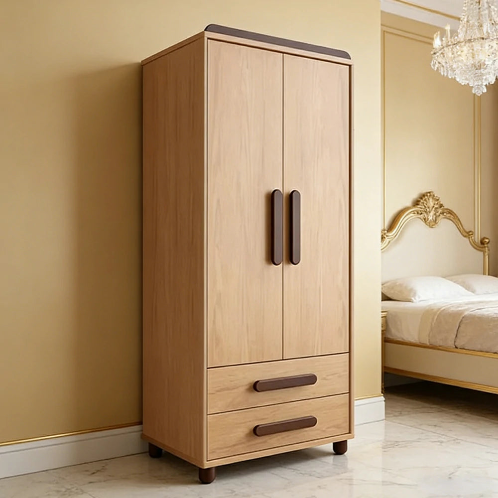 LIVARA 60/70cm Kids Wardrobe - Organised Hanging & Drawer Storage with Solid Finnish Pine Wood Frame, Rounded Safety Edges & Raised Legs