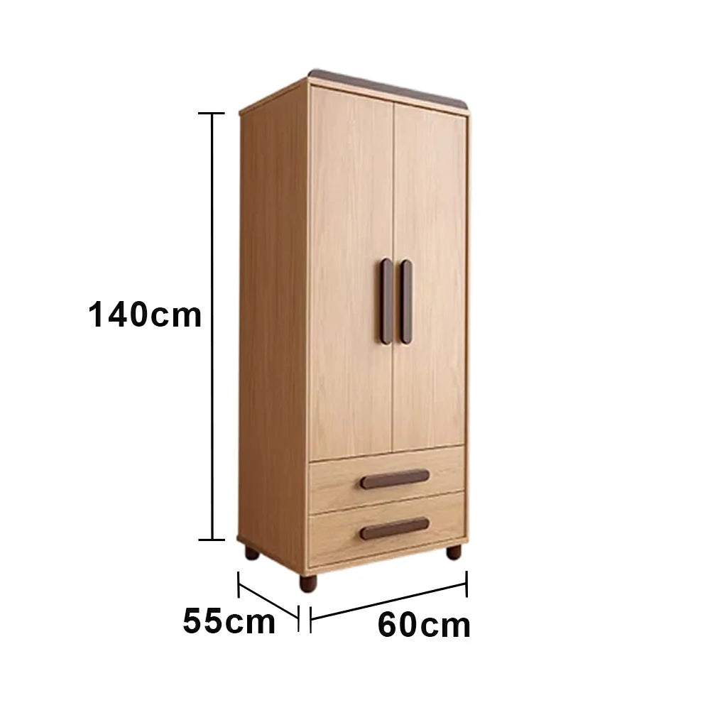 LIVARA 60/70cm Kids Wardrobe - Organised Hanging & Drawer Storage with Solid Finnish Pine Wood Frame, Rounded Safety Edges & Raised Legs