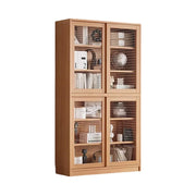 LIVARA 120cm Storage Cabinet - Open Multi-Tier Shelving with Durable Wood Construction, Natural Grain Finish & Space-Saving Design