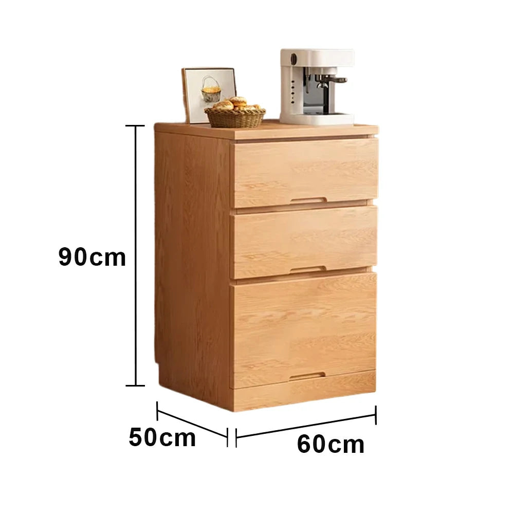 LIVARA 3-Drawer 60cm Sideboard Cabinet - Wide Countertop Design with Solid Wood Construction, Spacious Storage & Quiet Hardware