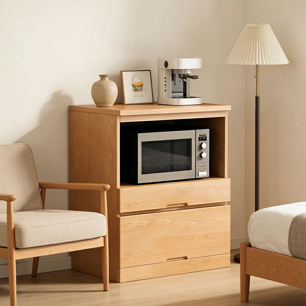 LIVARA 80cm Appliance Storage Cabinet - Wide Countertop Design with Solid Wood Construction, Spacious Storage & Quiet Hardware