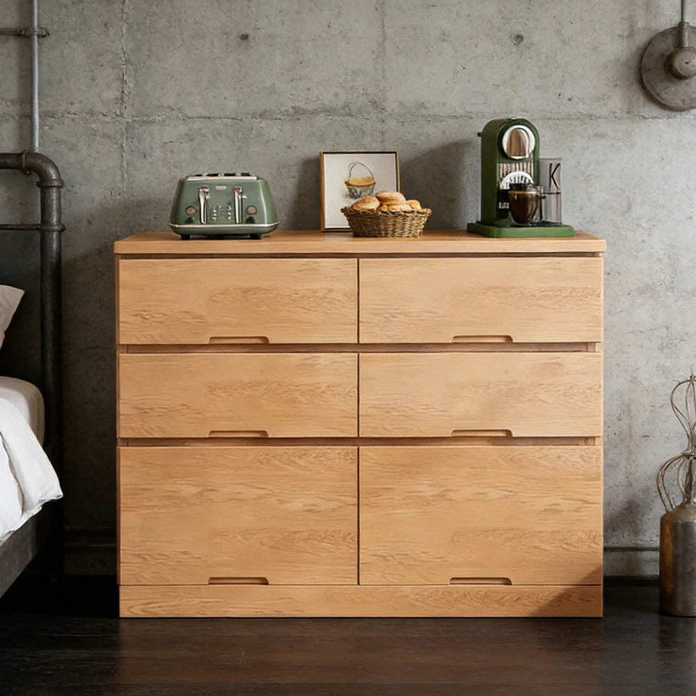 LIVARA 6-Drawer 120cm Sideboard Cabinet - Wide Countertop Design with Solid Wood Construction, Spacious Storage & Quiet Hardware