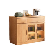 LIVARA 120cm Glass Door Sideboard Cabinet - Wide Countertop Design with Solid Wood Construction, Spacious Storage & Quiet Hardware