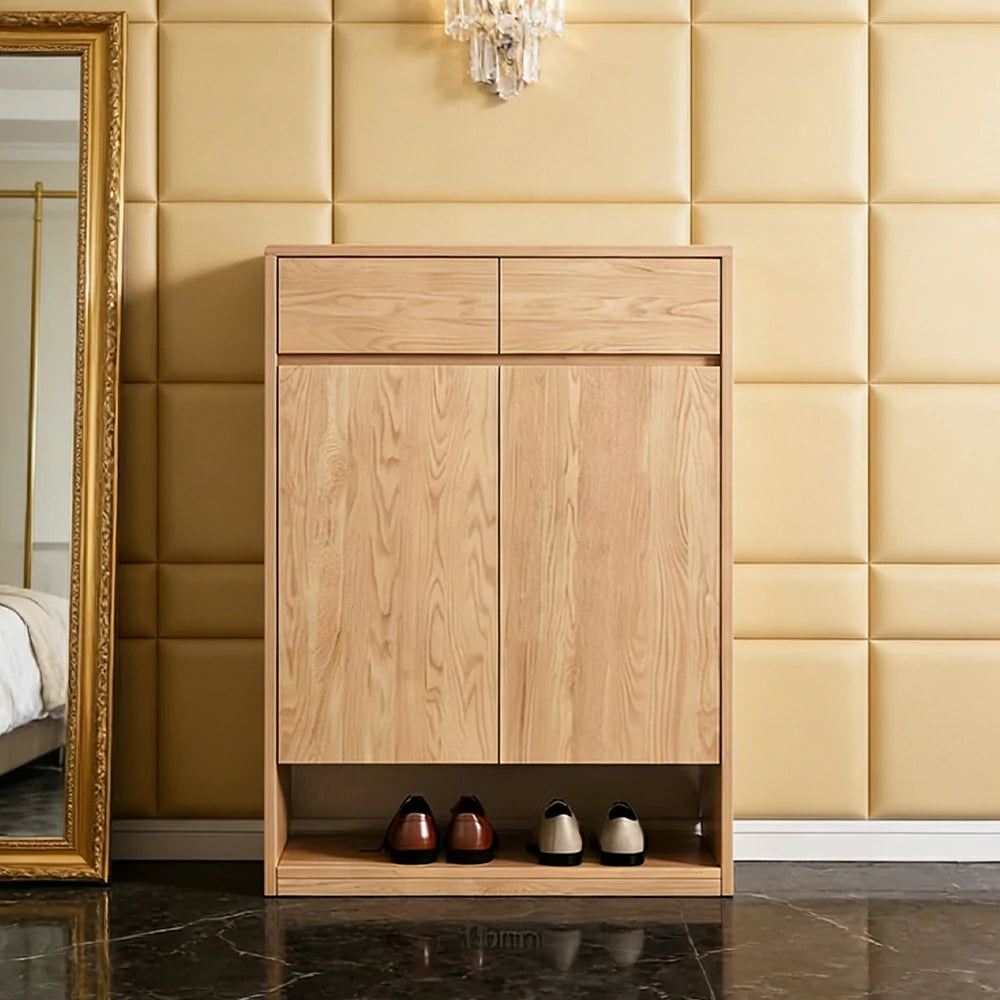 LIVARA 80/120cm Shoe Cabinet - Adjustable Shelving with Solid Wood Construction, Multi-Compartment Design & Top Drawer Storage