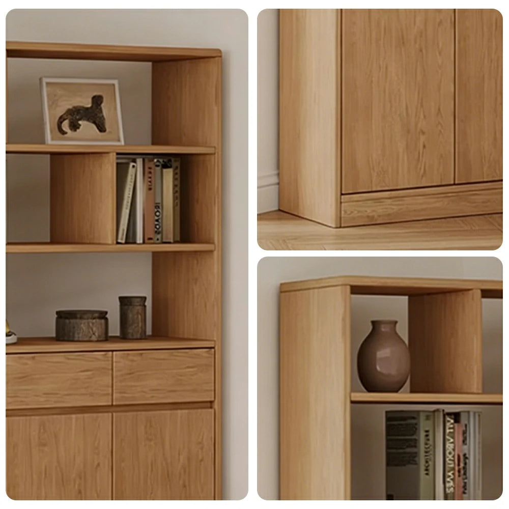 LIVARA 80/120cm Tall Storage Cabinet - Multi-Compartment Design with Solid Wood Construction, Drawer & Shelving Storage for Entryway or Living Room