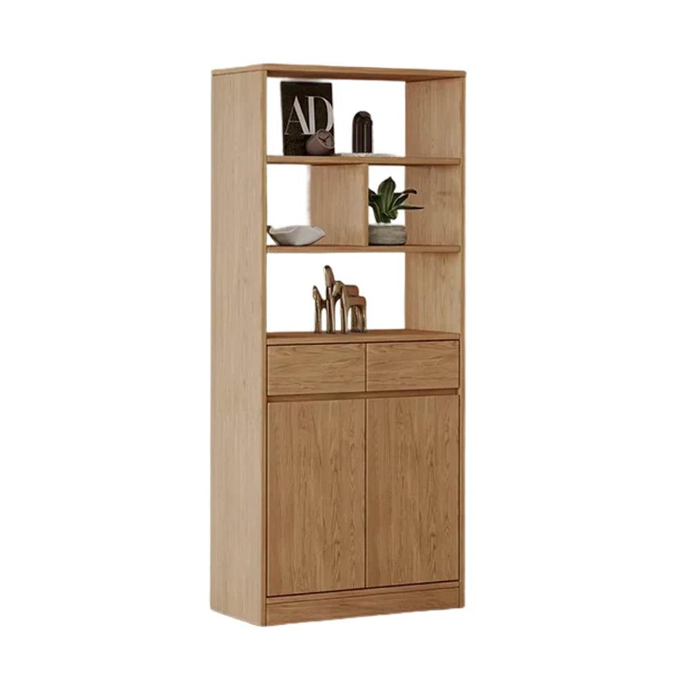 LIVARA 80/120cm Tall Storage Cabinet - Multi-Compartment Design with Solid Wood Construction, Drawer & Shelving Storage for Entryway or Living Room