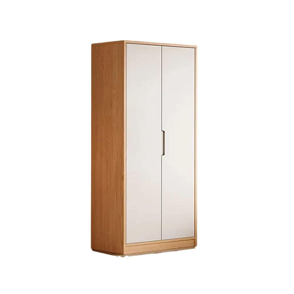 LIVARA 80cm Wardrobe Cabinet - Multi-Compartment Hanging Storage with Malacca Board Doors, Solid Wood Rail & Soft-Close Hardware