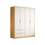 LIVARA 140/160cm Wardrobe Cabinet - Multi-Compartment Hanging Storage with Malacca Board Doors, Solid Wood Rail & Soft-Close Hardware