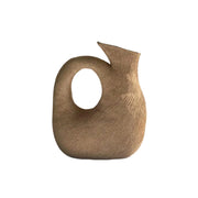LIVARA Sunward Ceramic Vase Sculptural Handcrafted Stone-Like Matte Texture Artistic Decor for Modern Interiors - Coffee Brown