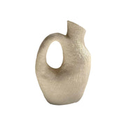 LIVARA Sunward Ceramic Vase Sculptural Handcrafted Stone-Like Matte Texture Artistic Decor for Modern Interiors - White