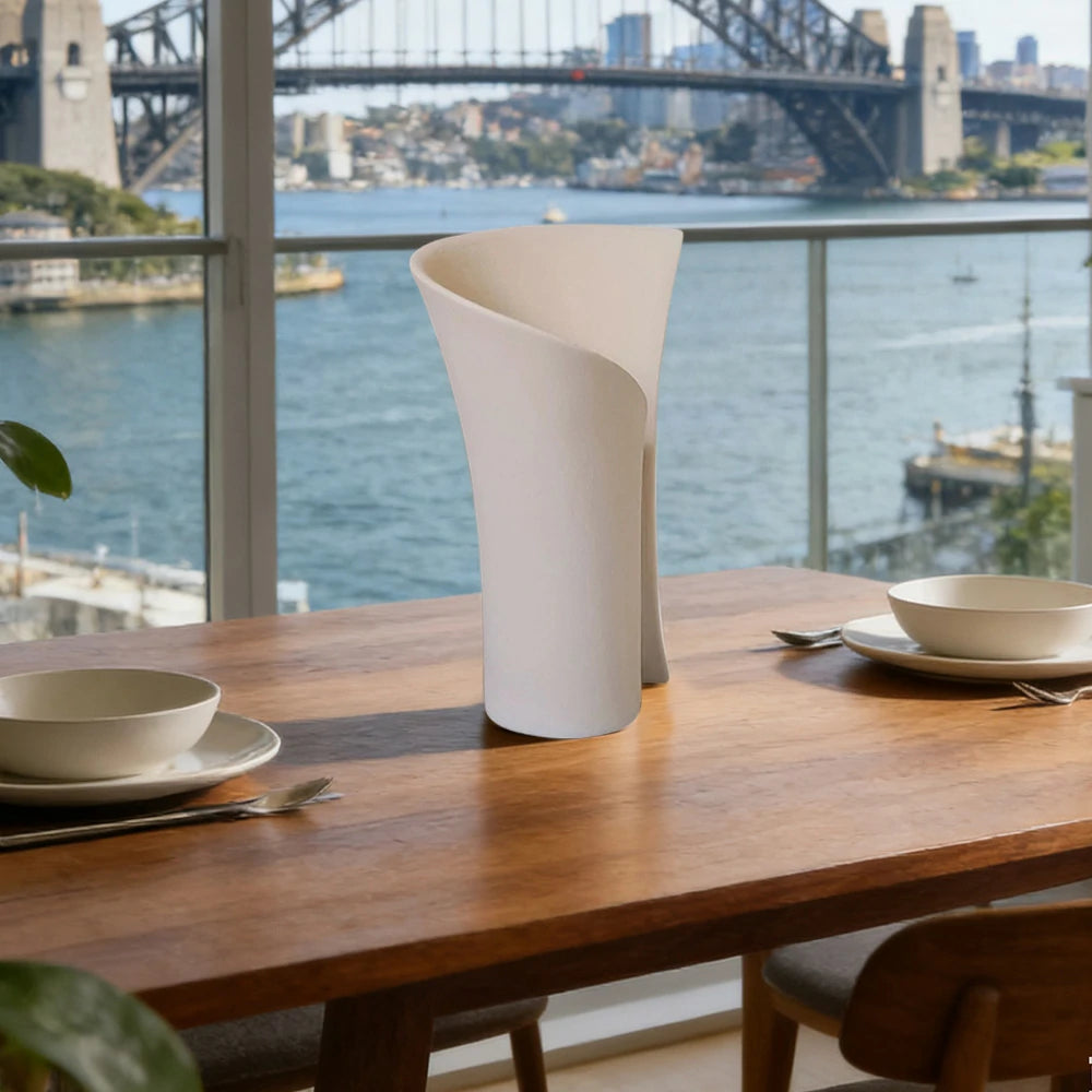 LIVARA Dance Pose Ceramic Vase Sculptural Artistic Form Handcrafted Matte Texture Elegant Accent for Modern Interiors - Off White