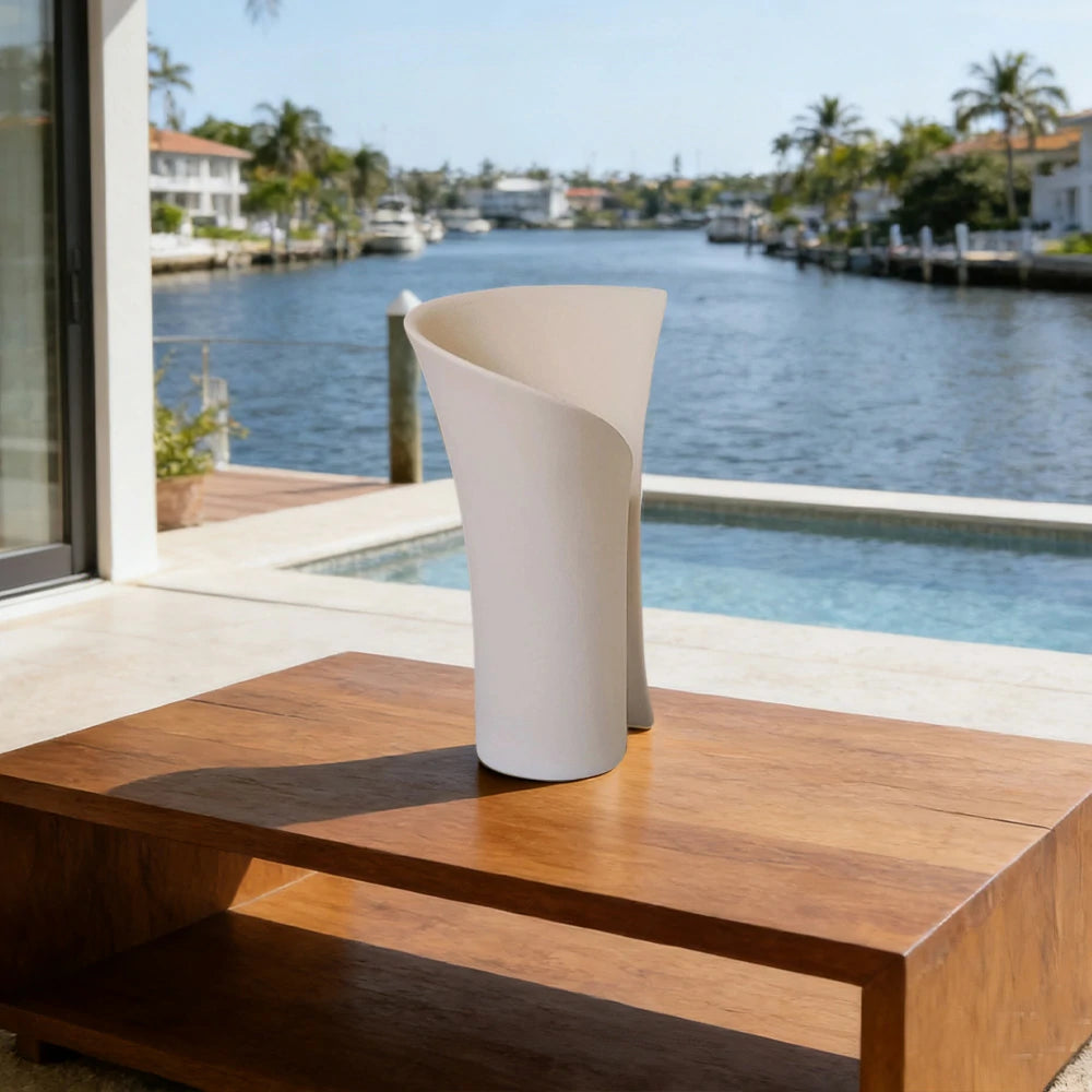 LIVARA Dance Pose Ceramic Vase Sculptural Artistic Form Handcrafted Matte Texture Elegant Accent for Modern Interiors - Off White