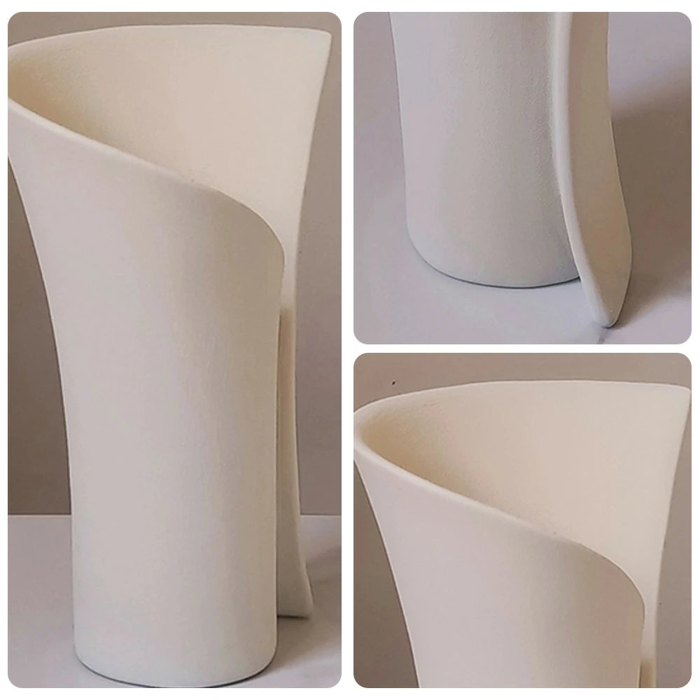 LIVARA Dance Pose Ceramic Vase Sculptural Artistic Form Handcrafted Matte Texture Elegant Accent for Modern Interiors - Off White