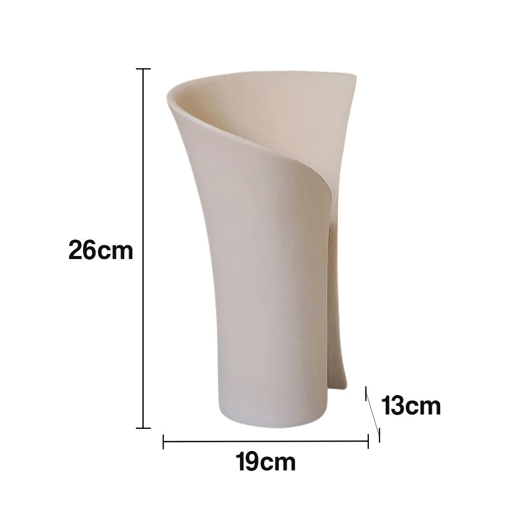LIVARA Dance Pose Ceramic Vase Sculptural Artistic Form Handcrafted Matte Texture Elegant Accent for Modern Interiors - Off White