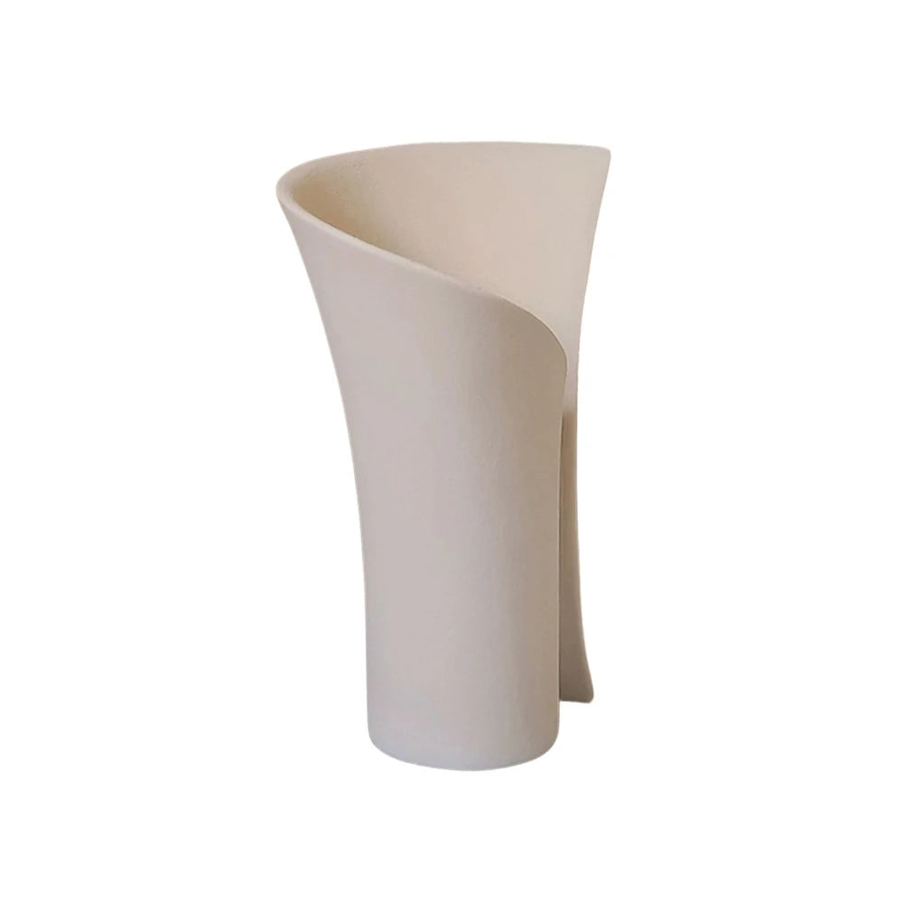 LIVARA Dance Pose Ceramic Vase Sculptural Artistic Form Handcrafted Matte Texture Elegant Accent for Modern Interiors - Off White