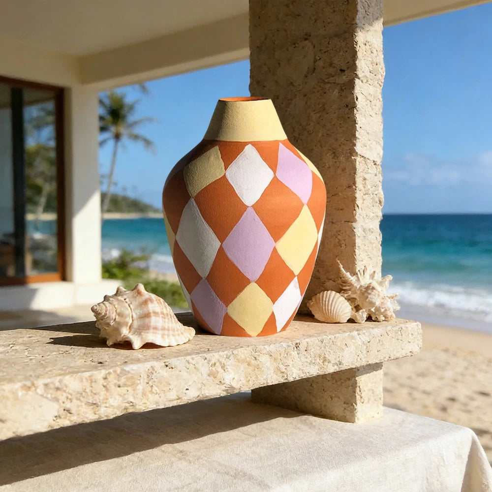 LIVARA Radiant Bloom Ceramic Vase Sculptural Artistic Form Handcrafted Matte Texture Statement Accent for Modern Interiors - Off White