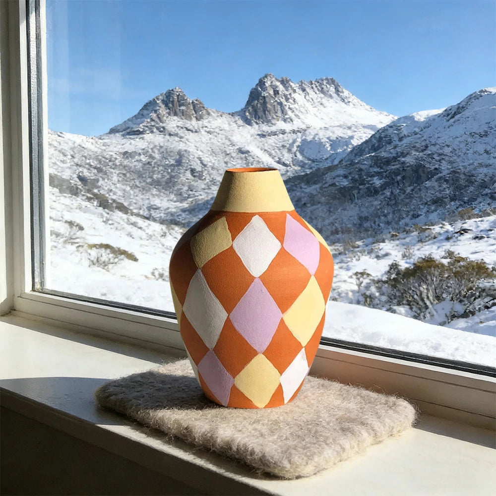 LIVARA Radiant Bloom Ceramic Vase Sculptural Artistic Form Handcrafted Matte Texture Statement Accent for Modern Interiors - Off White